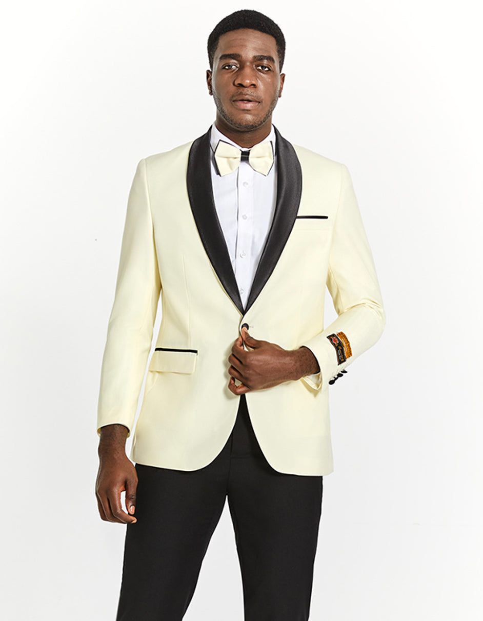 Mens Modern Fit Ivory Prom Tuxedo ...